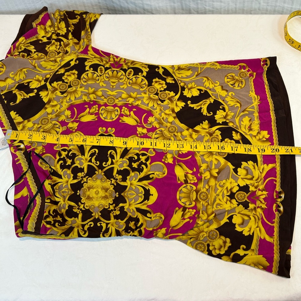 Cache Sz M One Shoulder Open Sleeve Scroll Print … - image 7